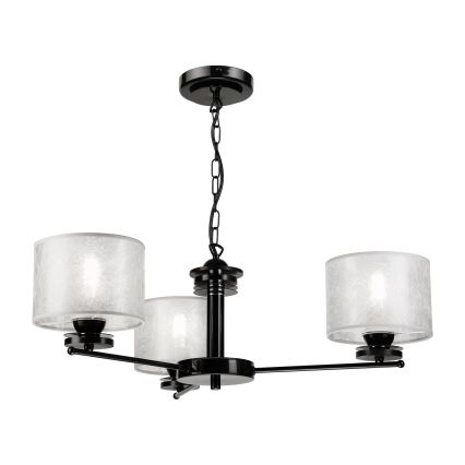 ROSA Chain Chandelier 3xE27/60W/230V, Black/Grey