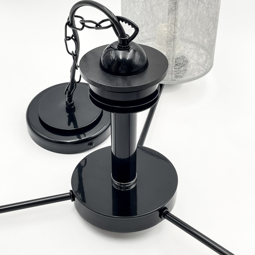 ROSA Chain Chandelier 3xE27/60W/230V, Black/Grey