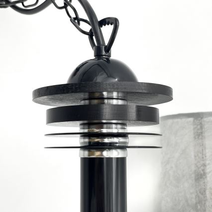 ROSA Chain Chandelier 3xE27/60W/230V, Black/Grey