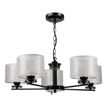 ROSA Chain Chandelier 5xE27/60W/230V Black/Grey