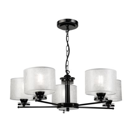 ROSA Chain Chandelier 5xE27/60W/230V Black/Grey