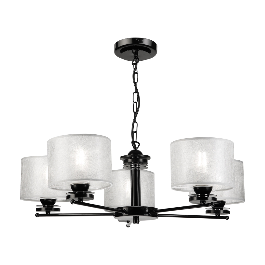 ROSA Chain Chandelier 5xE27/60W/230V Black/Grey