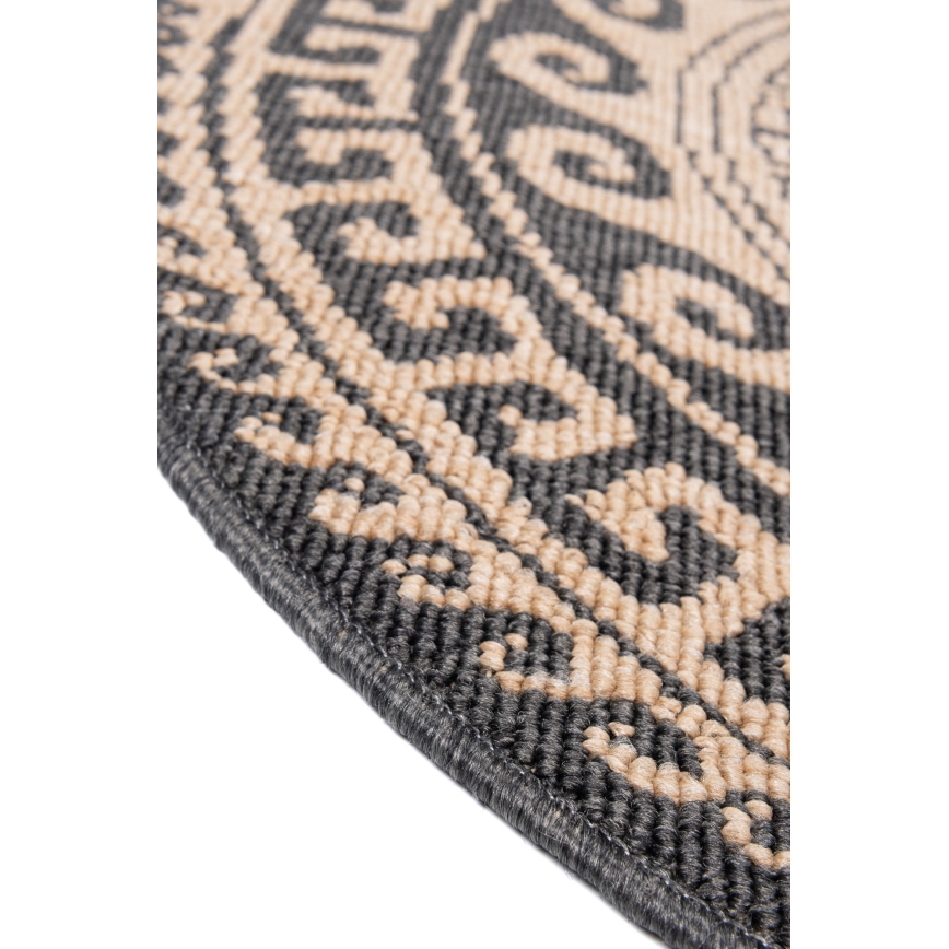 Round Outdoor Rug DELMAR 80 cm Anthracite/Beige