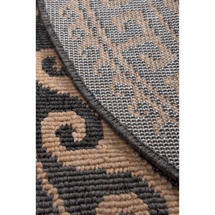 Round Outdoor Rug DELMAR 80 cm Anthracite/Beige