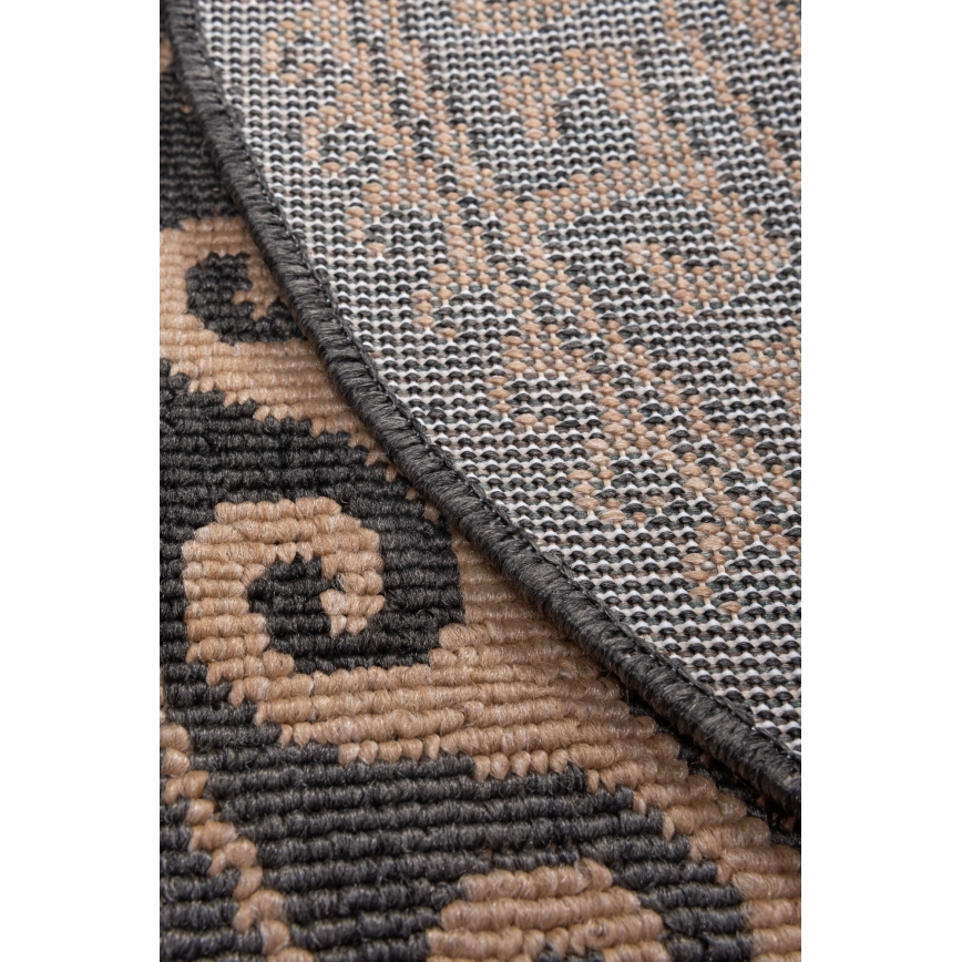 Round Outdoor Rug DELMAR 80 cm Anthracite/Beige