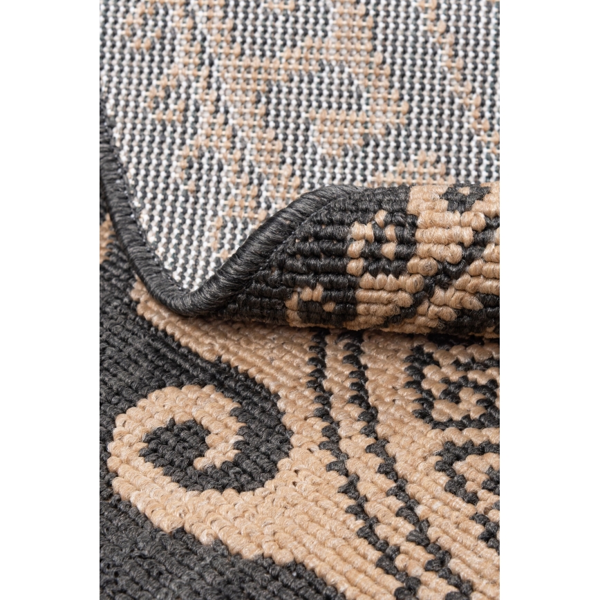 Round Outdoor Rug DELMAR 80 cm Anthracite/Beige