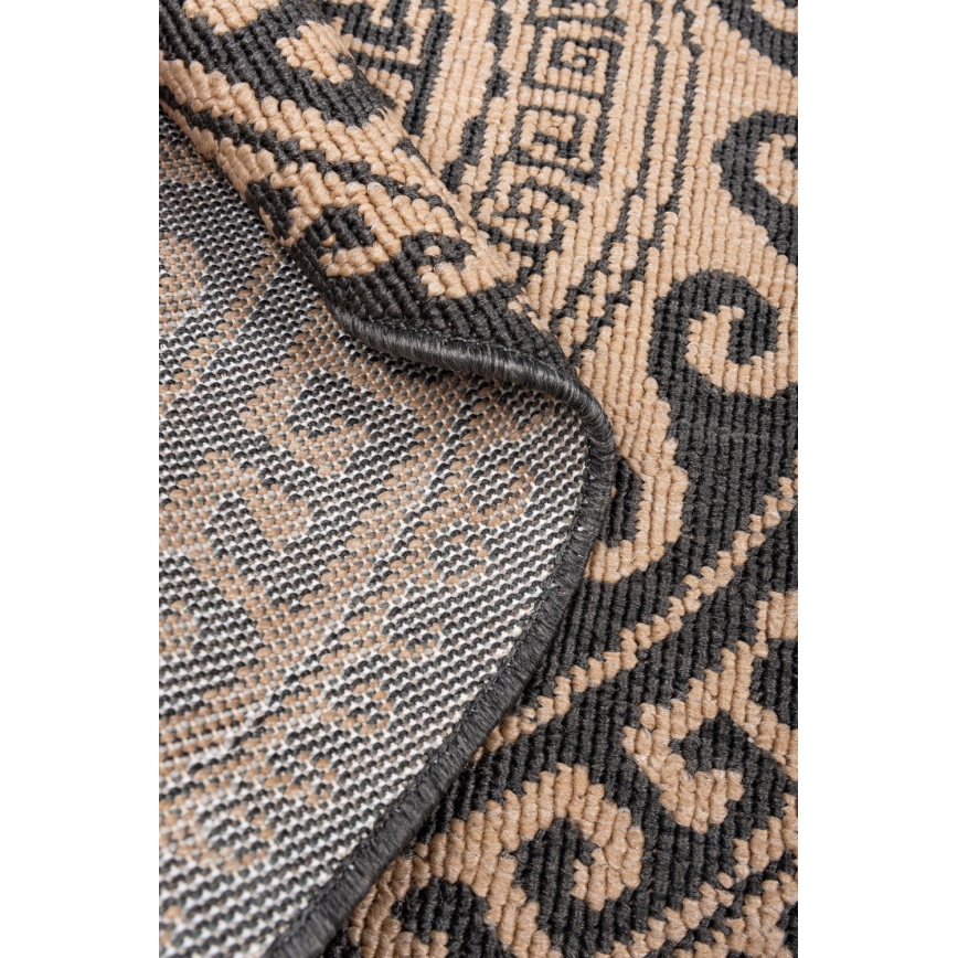 Round Outdoor Rug DELMAR 80 cm Anthracite/Beige