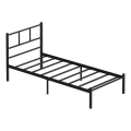 ROVAN Metal Single Bed 90x200 cm, Black — 120 kg Load Capacity