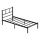 ROVAN Metal Single Bed 90x200 cm, Black — 120 kg Load Capacity