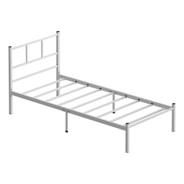 ROVAN Metal Single Bed 90x200 cm, White – Supports up to 120 kg