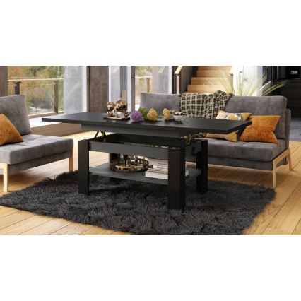 ROY Extendable Coffee Table with Lift-Top 130/170x65 cm Black/Anthracite