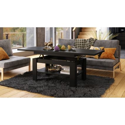 ROY Extendable Lift-Top Coffee/Dining Table, Black
