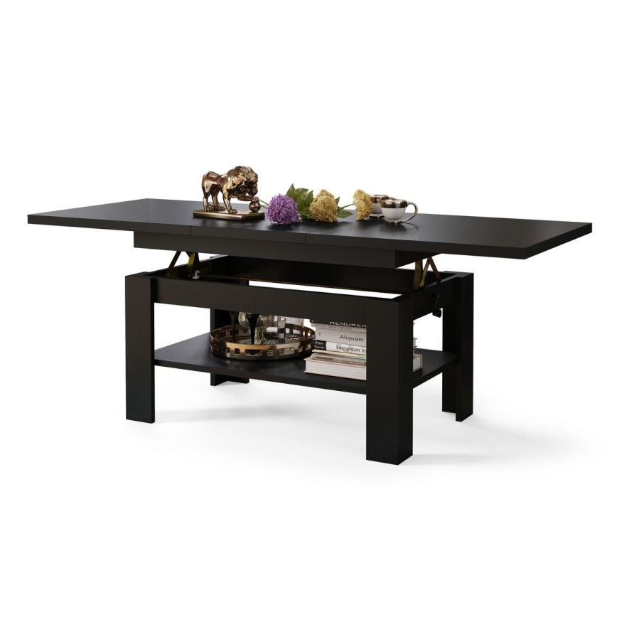 ROY Extendable Lift-Top Coffee/Dining Table, Black