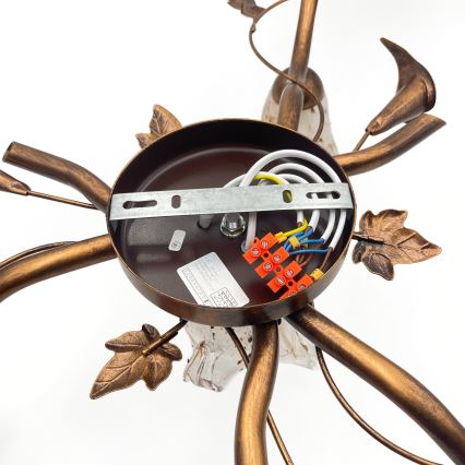 ROZETA Flush-Mount Chandelier 4xE14/40W/230V, Bronze