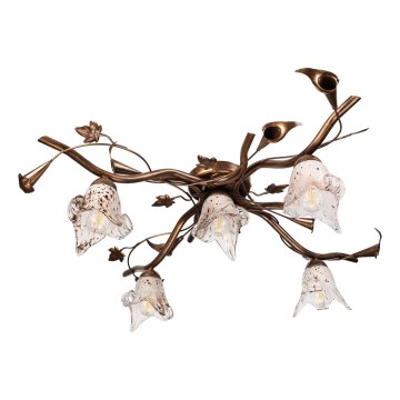 ROZETA Flush-Mount Chandelier 5xE14/40W/230V, Bronze