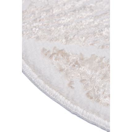 Rug SALAMANCA, 100 cm, Beige/White, Leaf Pattern