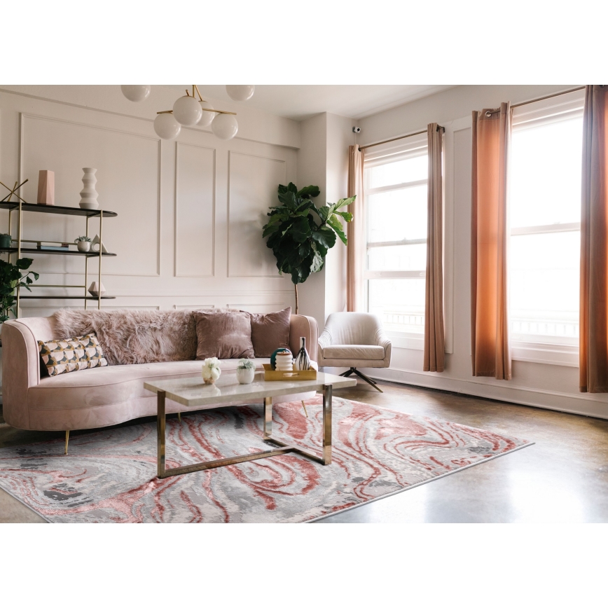 Rug STONE 120x160 cm pink/gray