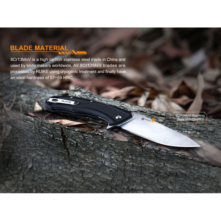 Ruike RUD198PB - Folding pocket knife 23,1 cm black