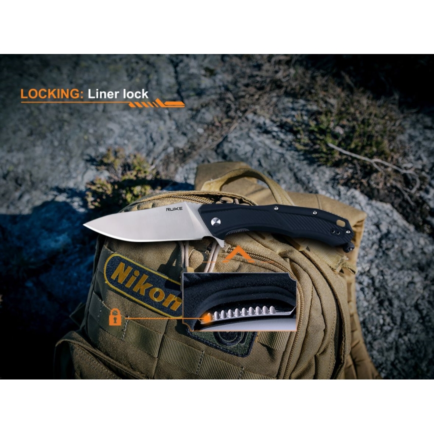 Ruike RUD198PB - Folding pocket knife 23,1 cm black