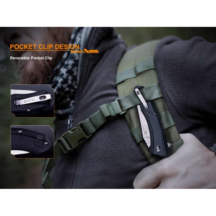 Ruike RUD198PB - Folding pocket knife 23,1 cm black