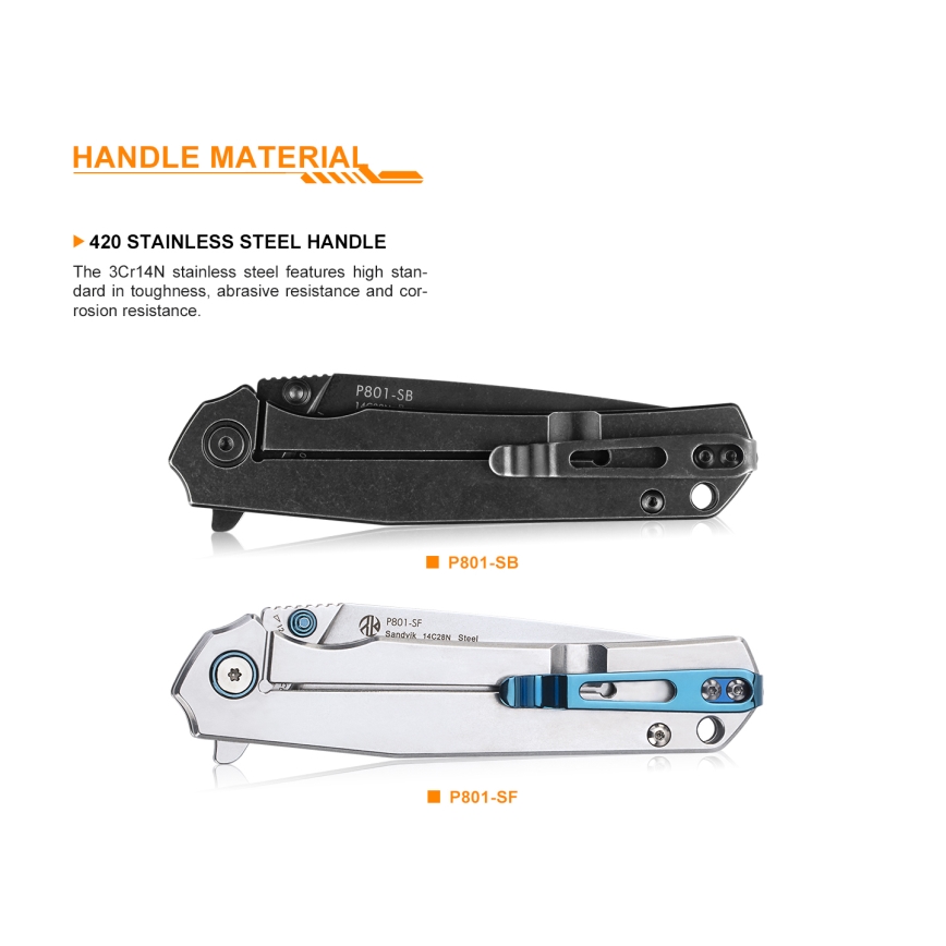 Ruike RUP801SF - Folding pocket knife 20 cm silver