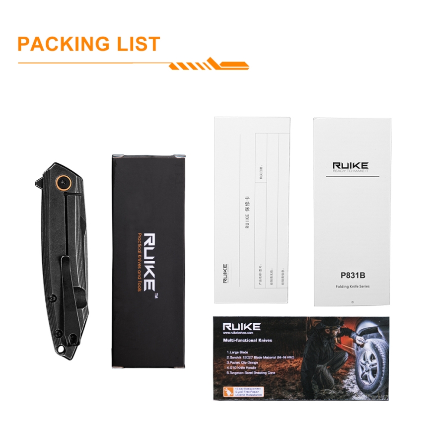 Ruike RUP831SSB - Folding compact knife 19,5 cm black
