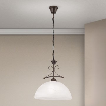 RULA Chain-Hung Chandelier 1xE27/40W/230V Ø 35 cm White/Bronze