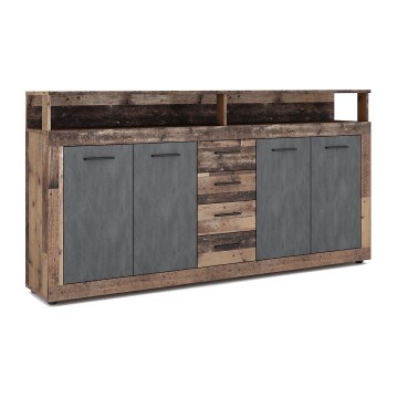 RUNA chest of drawers 190x96x32 cm dark brown/anthracite