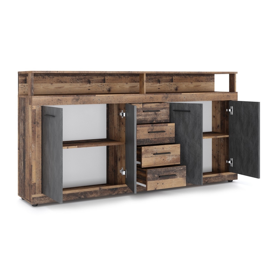 RUNA chest of drawers 190x96x32 cm dark brown/anthracite