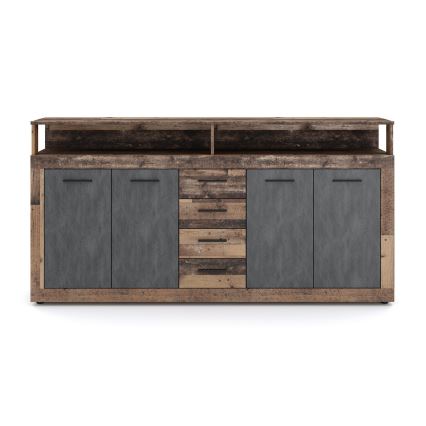 RUNA chest of drawers 190x96x32 cm dark brown/anthracite