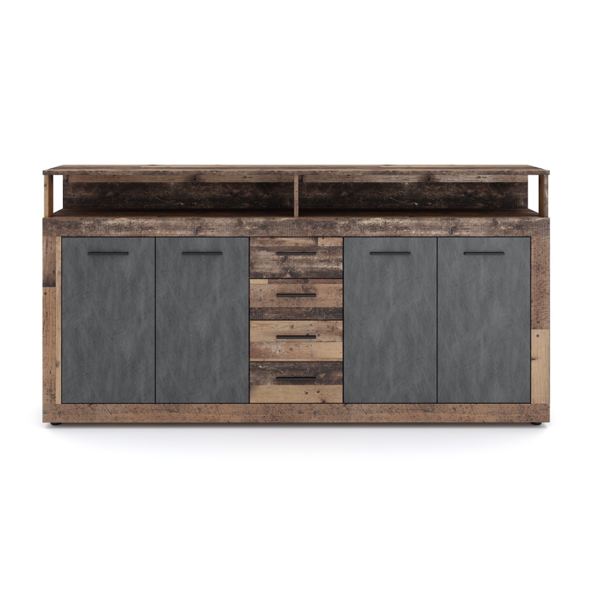 RUNA chest of drawers 190x96x32 cm dark brown/anthracite