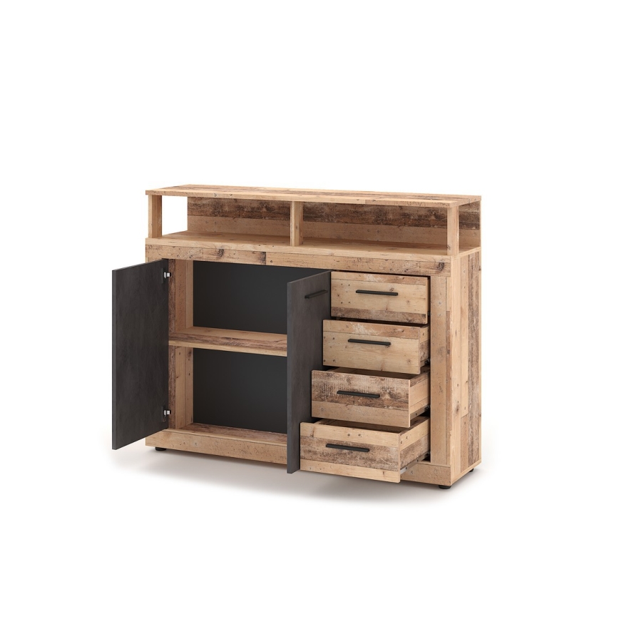 RUNA chest of drawers in light brown/anthracite