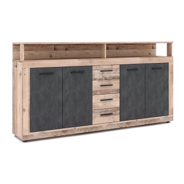 RUNA chest of drawers - light brown/anthracite