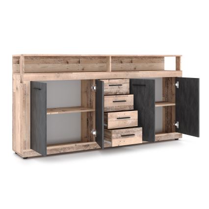 RUNA chest of drawers - light brown/anthracite