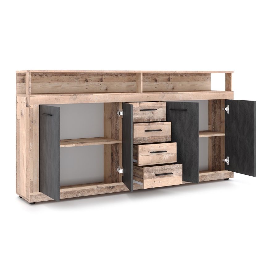 RUNA chest of drawers - light brown/anthracite