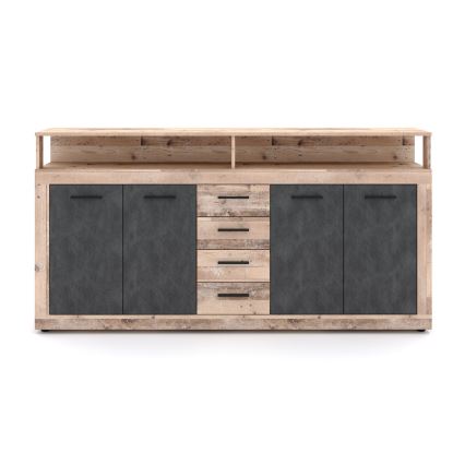 RUNA chest of drawers - light brown/anthracite