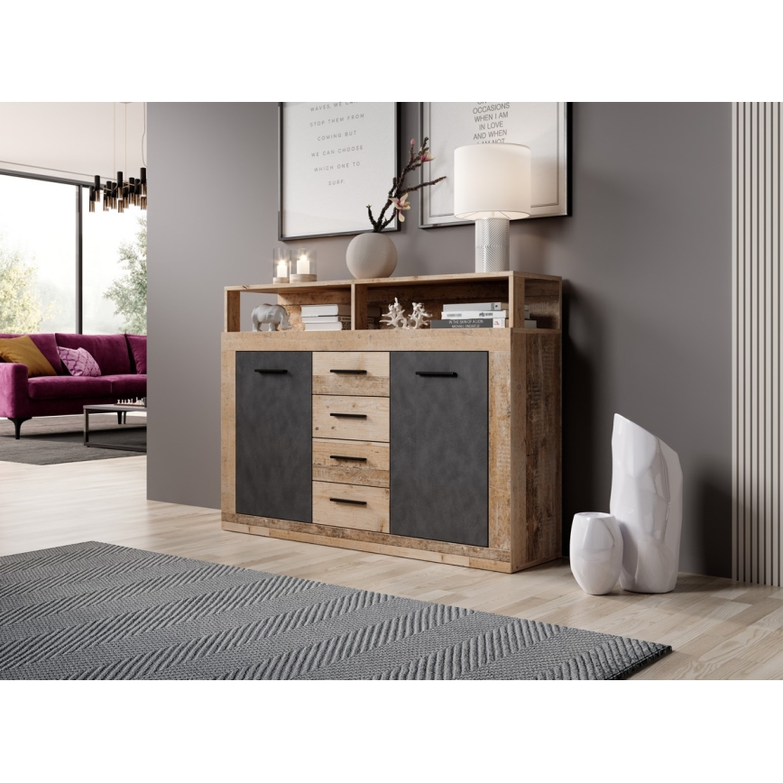 RUNA Chest of Drawers Light Brown/Anthracite