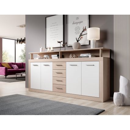 RUNA chest of drawers Sonoma oak/white