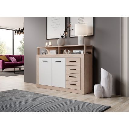 RUNA chest of drawers Sonoma oak/white