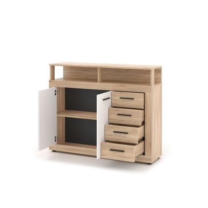 RUNA chest of drawers Sonoma oak/white