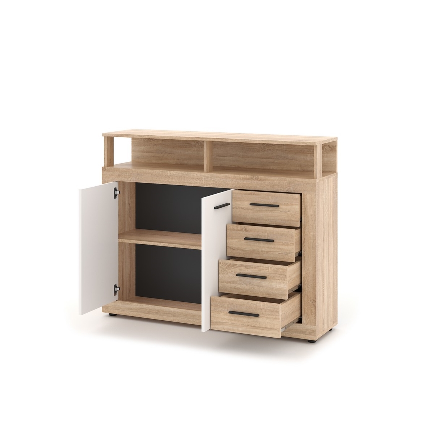 RUNA chest of drawers Sonoma oak/white