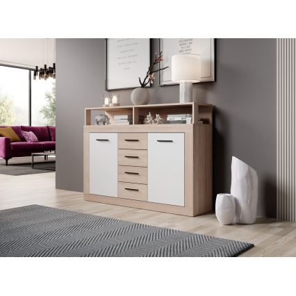 RUNA chest of drawers, Sonoma oak/white