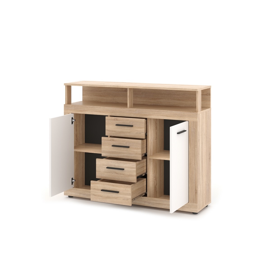 RUNA chest of drawers, Sonoma oak/white