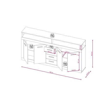 RUNA Dresser Sonoma Oak/White