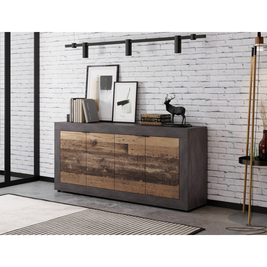 RUNEA Chest of Drawers, Dark Brown/Anthracite