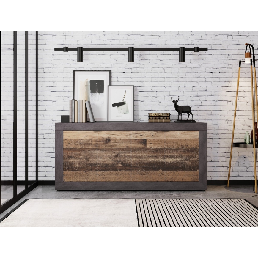 RUNEA Chest of Drawers, Dark Brown/Anthracite
