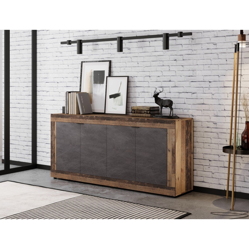 RUNEA Chest of Drawers, Dark Brown/Anthracite