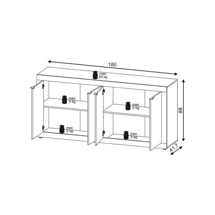 RUNEA Chest of Drawers, Sonoma Oak/White