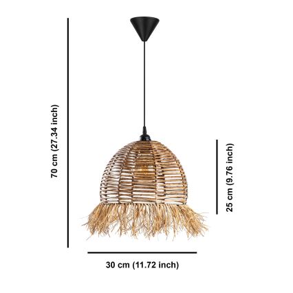 RUYO Pendant Light on Cable 1xE27/40W/230V, Brown