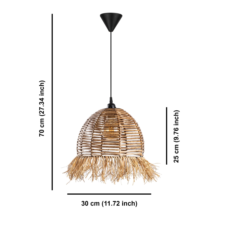 RUYO Pendant Light on Cable 1xE27/40W/230V, Brown